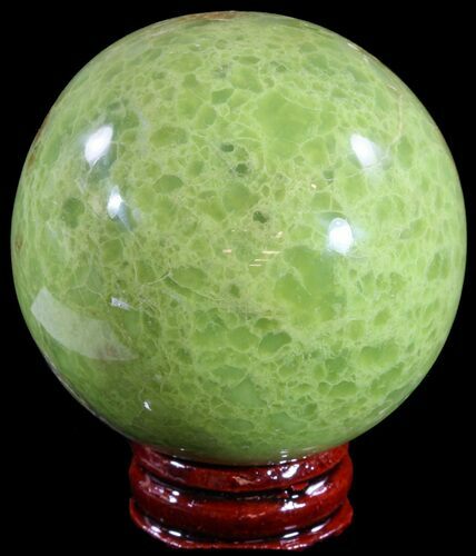 Polished Green Opal Sphere - Madagascar #55081